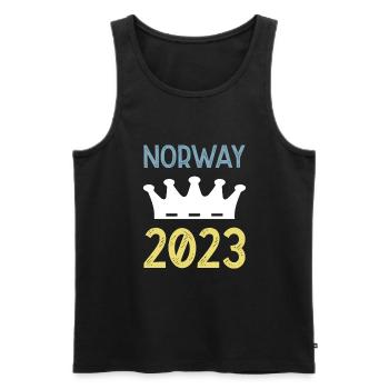 Norway 2023 Krone - Männer Premium Bio Tank Top - Schwarz - Vorne - Michal (187cm)