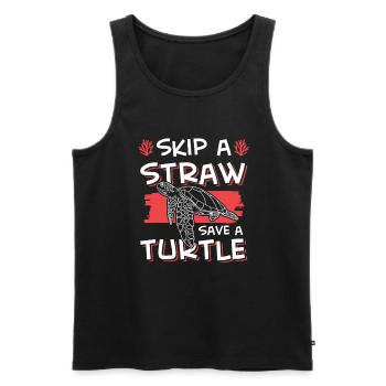 save the ocean schildkröte - Männer Premium Bio Tank Top - Schwarz - Vorne - AI Model Male 178 light (178cm)