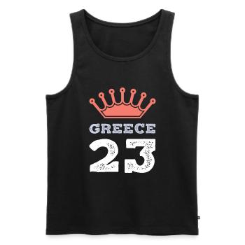 Greece 23 Trikot 2023 - Männer Premium Bio Tank Top - Schwarz - Vorne - Michal (187cm)