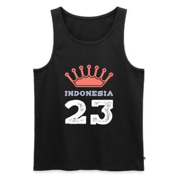 Indonesia 23 Trikot 2023 - Männer Premium Bio Tank Top - Schwarz - Vorne - Michal (187cm)