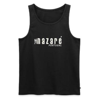 Nazare Surfing Portugal - Men's Premium Organic Tank Top - black - Front - AI Model Male 178 light (178cm)