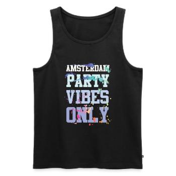 Ambiance de fête à Amsterdam - Débardeur bio Premium Homme - noir - Devant - Michal (187cm)