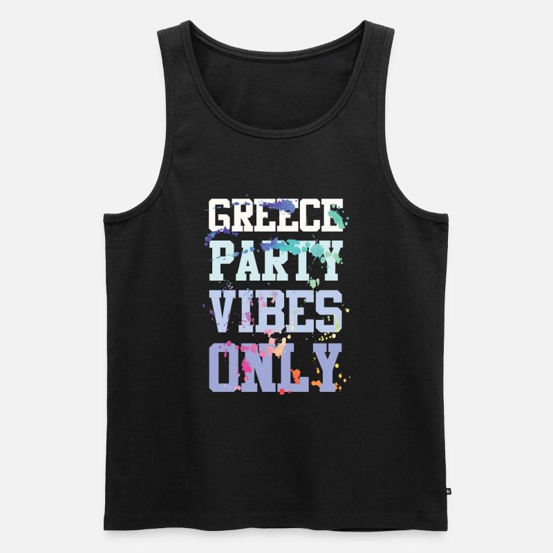 Greece Party Vibes - Männer Premium Bio Tank Top - Schwarz