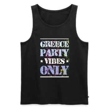 Greece Party Vibes - Männer Premium Bio Tank Top - Schwarz - Vorne - Michal (187cm)
