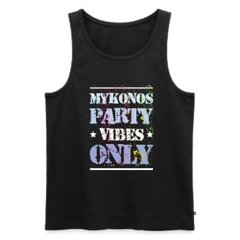 Mykonos Party Vibes - Débardeur bio Premium Homme - noir - Devant - Michal (187cm)
