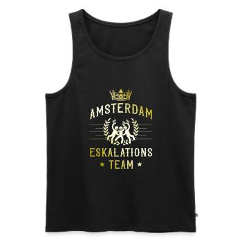 Amsterdam Escalation - Men's Premium Organic Tank Top - black - Front - AI Model Male 178 light (178cm)