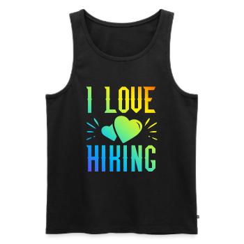 I love hiking - Men's Premium Organic Tank Top - black - Front - Michal (187cm)