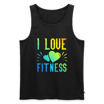 I love fitness - Men's Premium Organic Tank Top - black - Front - Michal (187cm)