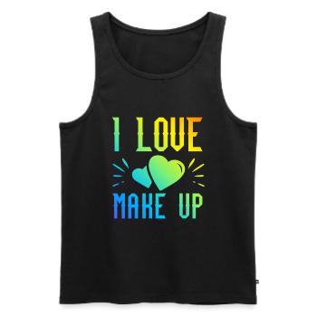 Ich liebe Make up - Männer Premium Bio Tank Top - Schwarz - Vorne - AI Model Male 178 light (178cm)