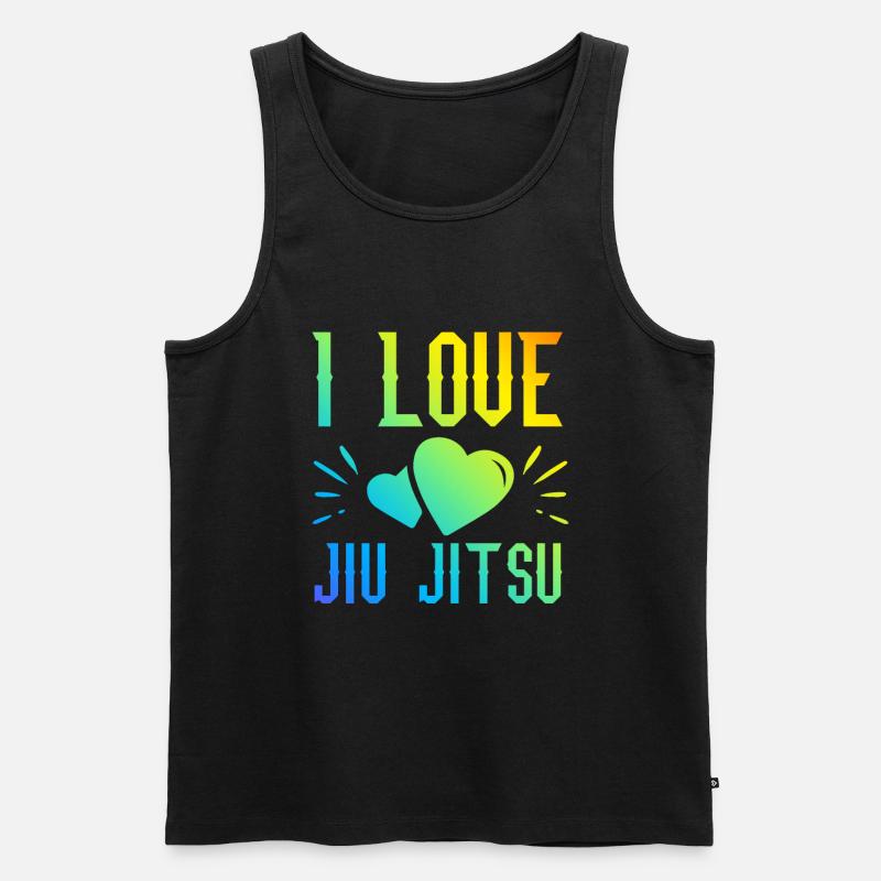 Ich liebe Jiu Jitsu - Männer Premium Bio Tank Top - Schwarz