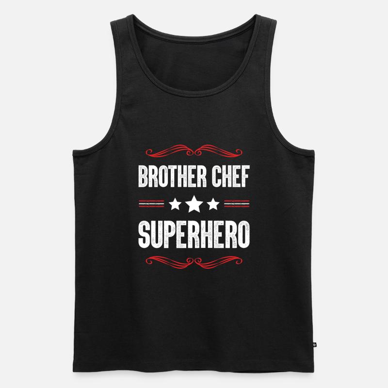 Bruder Chef Superheld - Männer Premium Bio Tank Top - Schwarz
