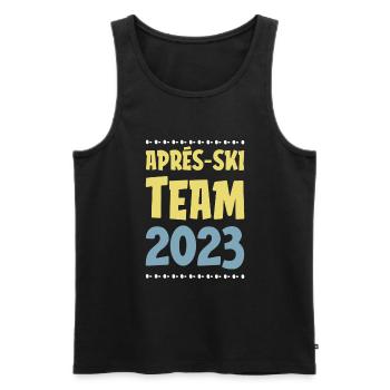 Après-ski 2023 - Men's Premium Organic Tank Top - black - Front - AI Model Male 178 light (178cm)