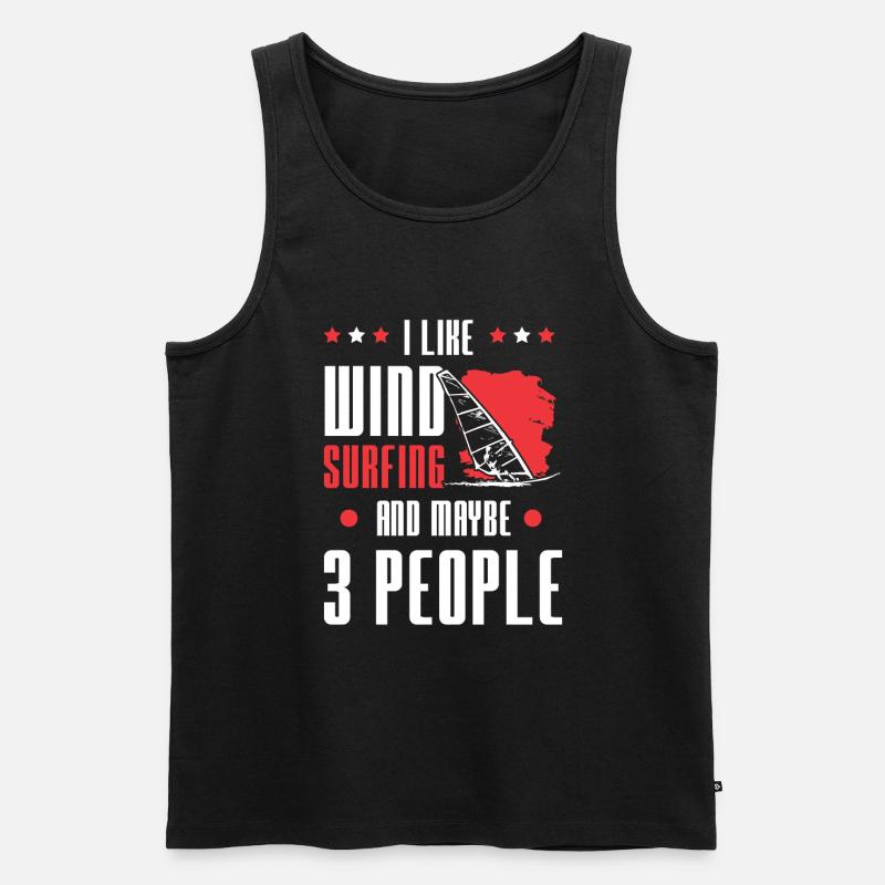 windsurfen lustiger spruch - Männer Premium Bio Tank Top - Schwarz