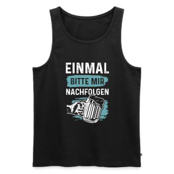 bier alkohol - Männer Premium Bio Tank Top - Schwarz - Vorne - Michal (187cm)