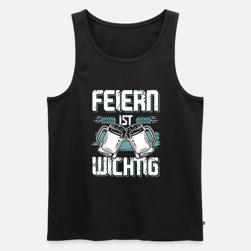 feiern bier - Männer Premium Bio Tank Top - Schwarz