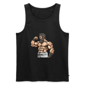 Bodybuilder Muscles Workout Gym - Débardeur bio Premium Homme - noir - Devant - Michal (187cm)