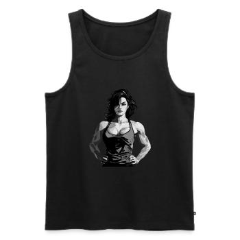 Femme Muscles Workout Gym - Débardeur bio Premium Homme - noir - Devant - Michal (187cm)