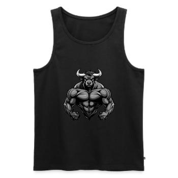 Bull Bull Musculation Muscles - Débardeur bio Premium Homme - noir - Devant - Michal (187cm)