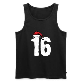 16 Zahl Weihnachten - Männer Premium Bio Tank Top - Schwarz - Vorne - Michal (187cm)