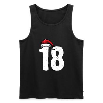 18 Numéro de Noël - Débardeur bio Premium Homme - noir - Devant - Michal (187cm)