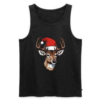 Tête de cerf Noël Noël - Débardeur bio Premium Homme - noir - Devant - Michal (187cm)
