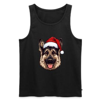German Shepherd Dog Head Christmas Christmas - Men's Premium Organic Tank Top - black - Front - AI Model Male 178 light (178cm)