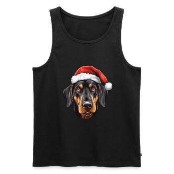 Doberman Dog Head Christmas Christmas - Men's Premium Organic Tank Top - black - Front - Michal (187cm)