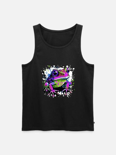 Frosch Bunt - Männer Premium Bio Tank Top - Schwarz