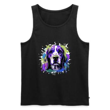 Beagle Dog Head Portrait Colorful - Men's Premium Organic Tank Top - black - Front - AI Model Male 178 light (178cm)