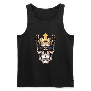 Couronne de Roi Crâne - Débardeur bio Premium Homme - noir - Devant - Michal (187cm)