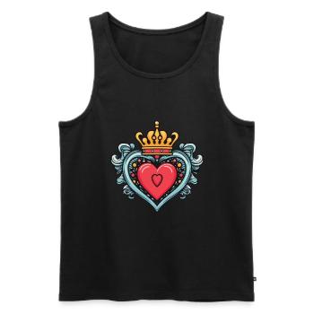 Heart Crown Love - Men's Premium Organic Tank Top - black - Front - Michal (187cm)
