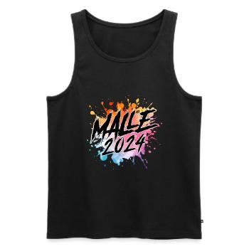 Malle 2024 Coloré - Débardeur bio Premium Homme - noir - Devant - Michal (187cm)
