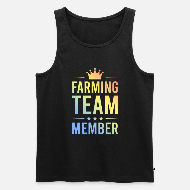 Farming Team Bunt - Männer Premium Bio Tank Top - Schwarz