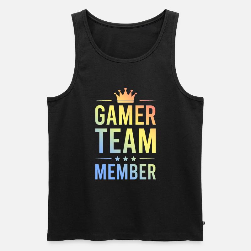 Gamer Team Bunt - Männer Premium Bio Tank Top - Schwarz