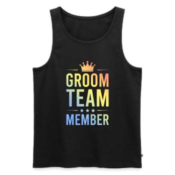 Groom Team Bunt - Männer Premium Bio Tank Top - Schwarz - Vorne - Michal (187cm)