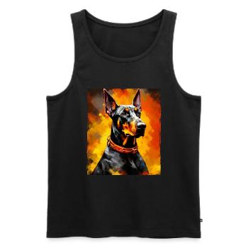 Doberman Hund Portrait - Männer Premium Bio Tank Top - Schwarz - Vorne - Michal (187cm)