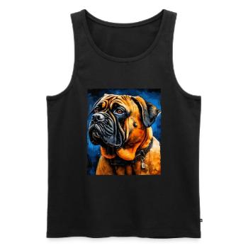 Mastiff Hund Portrait - Männer Premium Bio Tank Top - Schwarz - Vorne - Michal (187cm)