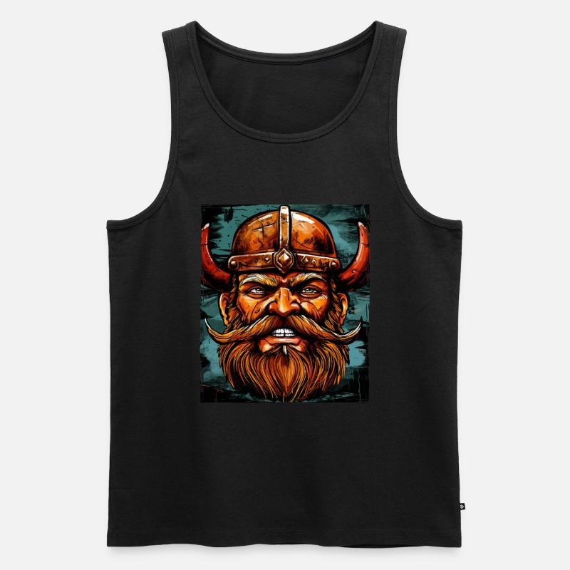 Wikinger Krieger Valhalla Odin - Männer Premium Bio Tank Top - Schwarz