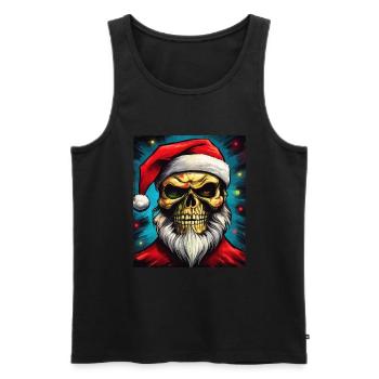 Santa Claus Skull - Men's Premium Organic Tank Top - black - Front - Michal (187cm)
