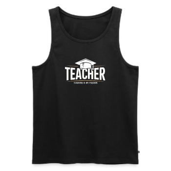 Enseignant Enseignant Élève Profession d’école - Débardeur bio Premium Homme - noir - Devant - Michal (187cm)