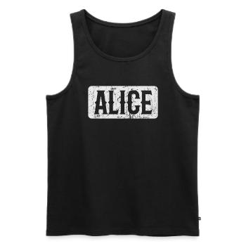 Alice Motto Saying Woman First Name - Men's Premium Organic Tank Top - black - Front - AI Model Male 178 light (178cm)
