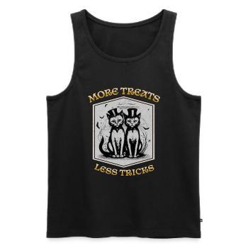 More treats less tricks - Men's Premium Organic Tank Top - black - Front - Michal (187cm)