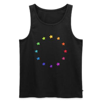 Europe EU Flag Flag Rainbow Pride - Men's Premium Organic Tank Top - black - Front - AI Model Male 178 light (178cm)