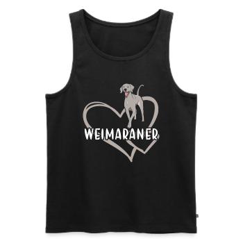 Coeur de braque de Weimar - Débardeur bio Premium Homme - noir - Devant - AI Model Male 178 light (178cm)