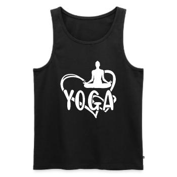 Yogi Heart Yoga - Men's Premium Organic Tank Top - black - Front - AI Model Male 178 light (178cm)