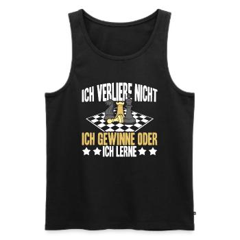 Ich verliere nicht ich gewinne oder ich lerne - Männer Premium Bio Tank Top - Schwarz - Vorne - AI Model Male 178 light (178cm)