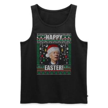 Drôle Biden Pull de Noël moche Joyeuses Pâques - Débardeur bio Premium Homme - noir - Devant - Michal (187cm)