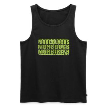 More Blacks More Dogs More Irish - Men's Premium Organic Tank Top - black - Front - AI Model Male 178 light (178cm)