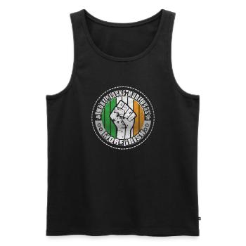 More Blacks More Dogs More Irish - Men's Premium Organic Tank Top - black - Front - AI Model Male 178 light (178cm)