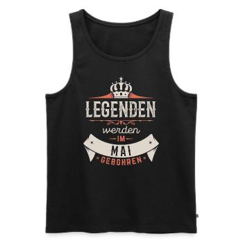 Legenden werden im Mai gebohren - Männer Premium Bio Tank Top - Schwarz - Vorne - Michal (187cm)